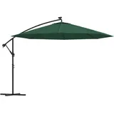 vidaXL Ampelschirm mit LED-Beleuchtung und Metall-Mast 350 cm Grün
