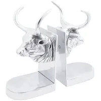 VidaXL Buchstützen 2 Stk. Silbern 17x15x27 cm Aluminium Stier