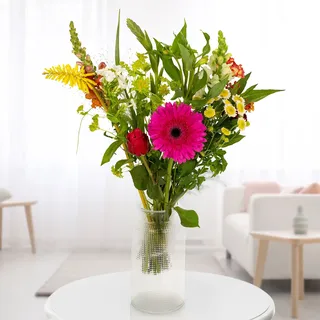 Blumenstrauß Feldstrauß mit Vase, verschiedene Größen