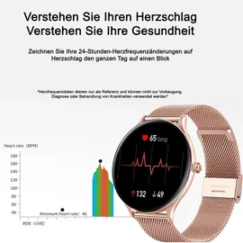 TPFNet Smart Watch / Fitness Tracker IP67 für Damen & Herren - Milanaise Armband - Android & IOS - Blau