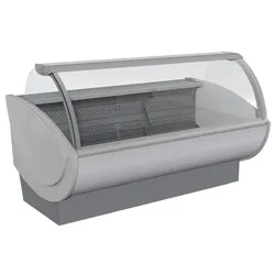 KBS Gastrotechnik KBS Frischwarentheke 3830x1148x1200 mm mit Maschine und Seitenteilen grau 230 V