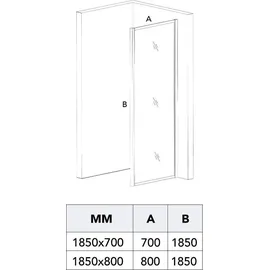 Kiamami Valentina U-Kabine mit Gleittüren 70 x 100 cm D648360641500