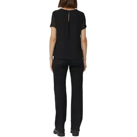 s.Oliver Luftige Chiffon-Bluse mit gesteppter Raffung schwarz L