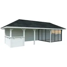Palmako Pavillon Bianca 24,9 m2 Set 215 Slide - 28 mm weiß lackiert