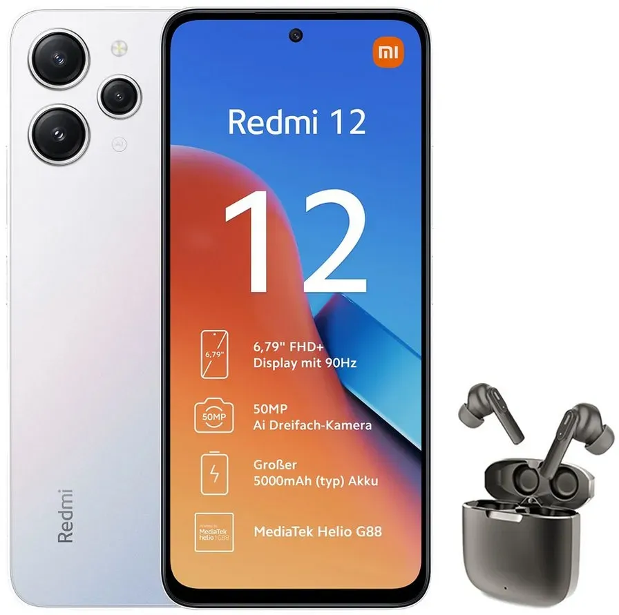 Xiaomi Redmi 12 4GB+128GB Smartphone & Bluetooth Kopfhörer Handy (6.79 Zoll, 128 GB Speicherplatz, 50 MP Kamera)
