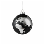 Giftcompany Gift Company - Christbaumschmuck, Weltkugel, Glas, schwarz/silber