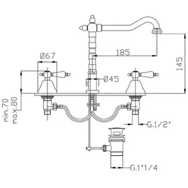 TRIZERATOP Waschtischarmatur Bronze