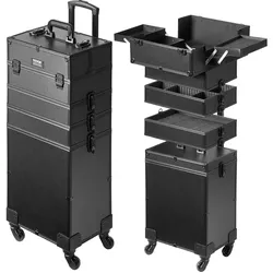 VEVOR Kosmetikkoffer mit wärmeisolierender Schicht Make Up Tasche aus MDF-Platte + Aluminiumrahmen robust und verschleißfest Schminkkoffer Schminktasche Kosmetikbeutel Make-up-Organizer 353x253x745mm