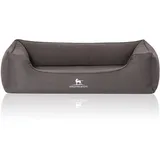 Knuffelwuff Hundebett Leano Orthopädisch Velours XXL 120 x 85cm Schwarz