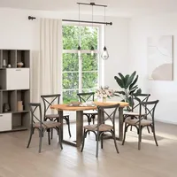 VidaXL Esstisch Hellbraun 180x90x74 cm Massivholz Eiche Oval