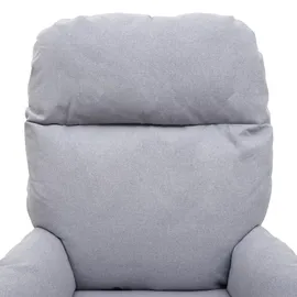 Mendler Relaxsessel HWC-L12 Polyester 72 x 101 x 72 cm Grau mit Hocker