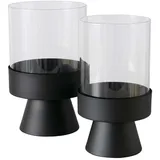 Boltze Kerzenständer-Set PALLAS Metall Schwarz