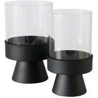 Boltze Kerzenständer-Set PALLAS Metall Schwarz