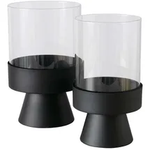Boltze Kerzenständer-Set PALLAS Metall Schwarz