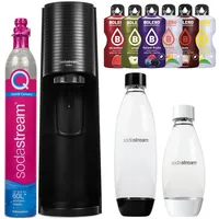 Wassersprudler SodaStream Terra Black, 1 Flasche, Schwarz,1L + Flasche,Weiß,0,5L