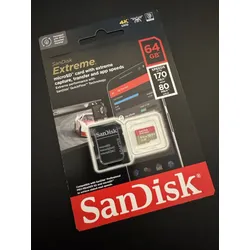 SanDisk Extreme microSDXC UHS-I Speicherkarte, 64 GB + Adapter