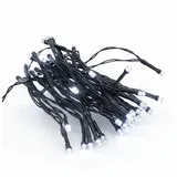 Spetebo LED Außen Lichterkette kalt weiß - 3,5 m / 48 Led - Garten Weihnachten Winter Deko Beleuchtung Batterie