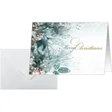 Sigel DS086 Weihnachtskarten-Set "Eucalyptus magic", A6 quer, 25 Karten mit Umschlägen, optimal zum Bedrucken, aus nachhaltigem Papier