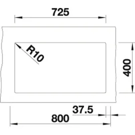 Blanco Subline 350/350-U felsgrau + Handbetätigung + InFino