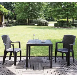 PROGARDEN Eden Stapelsessel 62 x 60 x 89 cm schwarz 2er Set