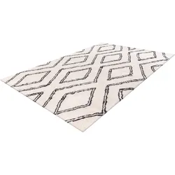 Teppich ME GUSTA "Orlando 225", beige (elfenbein), B:120cm H:27mm L:170cm, Polyester, Teppiche, Weicher Hochflorteppich, dezent gestaltet,Fußbodenheizung geeignet