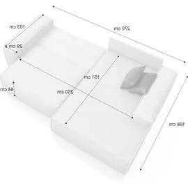 mebloland Ecksofa TOR mit Schlaffunktion. Farbe: Dove. - Grau