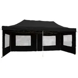 Profi Falt Pavillon 3x6 3x3 3x9 m Party-Zelt Fest-Zelt Markt-Zelt Garten-Zelt Event-Zelt (3 x 6 m, Schwarz)