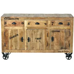 Sideboard Rustic Mangoholz Kommode Wohnzimmer Esszimmer Schubladen Schrank