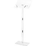 Vevor Podiumständer Rednerpult aus Acryl (1,22 m), tragbarer Laptop-Schreibtisch mit Buchklammern & breiter Lesefläche & verstellbarem Winkel, Bodenstehend für Klassenzimmer Hochzeiten Konferenzen