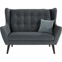 2-Sitzer HOME AFFAIRE "Hemmink", grau (graphit, grau), B:144cm H:107cm T:94cm, Samtvelours (100% Polyester);Luxus-Microfaser (100% Polyester);Struktur (94% Polyester, 6% Polyacryl), Sofas, mit Knopfheftung