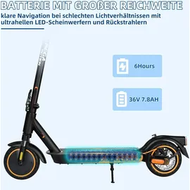 Mega Motion Elektroscooter E-Scooter mit Straßenzulassung ABE 8.5 Zoll Elektroroller mit 400W, APP, 20KM/H, 7,8AH 15KG Gewicht, faltbar, Duales Brems, Zwei Stoßdämpfer, Geeignet für Erwachsene