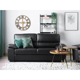 Beliani Sofa 3-Sitzer Vogar Kunstleder Schwarz