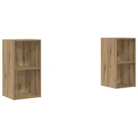 VidaXL Wand TV Schrank 2 pcs Handwerklich gefertigter Eichenholz