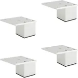 Schrankfüße Mattsilber, Möbelfüße, 4×Schrankfüsse, Quadrat, Höhenverstellbar Höhe: 6-40cm Eloxierte Oberfläche Sockelfuß Ø37mm Sideboard/Nachtschrank Füße Möbelbeine Aluminiumlegierung-3cm/1.2in