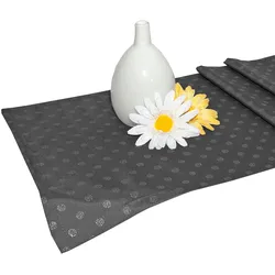 Tischläufer DELINDO LIFESTYLE "Neville" Gr. 1, grau, B:40cm L:140cm, Polyester, Tischdecken, unifarben mit Glitzereffekten