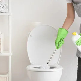 Relaxdays WC Bürstenkopf im Set, lose Toilettenbürsten mit Gewinde 12 mm Ersatzbürstenkopf Durchmesser 8 cm, weiß