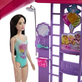Mattel Puppenzubehör Traumpool Spielset mit Rutsche und schäumendem Whirlpool Beige