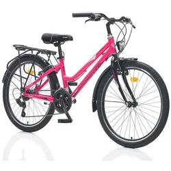 24 Zoll Alu Fahrrad Cityrad 24 Mädchen Rad 21G 38cm STVO