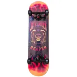 CRYPTRIDER Reaper Skateboard 31 x 8 Zoll Deck 7-lagig North Eastern Maple Double Kick 53x31mm 95A PU Wheels ABEC7 Bearings Riser Pads 5 Zoll verstärkte Aluminium Trucks Skull