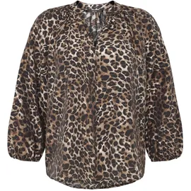 Zero Schlupfbluse mit Leoprint Beige 42