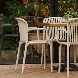 konsimo® Gartenstuhl 57,5 x 53 x 82,5 cm beige 4 St.