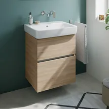 Geberit Renova Plan Waschtisch, evineo ineo5 evo Unterschrank B: 60 cm, 2 Auszüge, mit Griffmulde,, 501638008+BE0985OA,