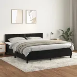 vidaXL Boxspringbett mit Matratze Schwarz 180x200 cm Samt