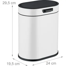 Relaxdays Hängender Mülleimer 5 l Weiß