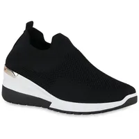 VAN HILL Slip Ons in Schwarz Weiss