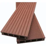 Doppelzellige Terrassendiele Aus Verbundholz – Farbe – Rotbraun, Dicke – 25 Mm, Breite – 14 Cm, Länge – 120 Cm, Überdachte Fläche In M2 – 0,168