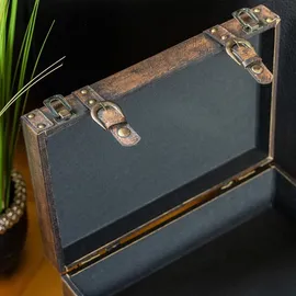 HMF Vintage Koffer aus Holz 38 x 26 x 13 cm 1-tlg. bunt