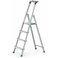 ZARGES Stufenstehleiter Alu 4Stufen 1seitig Plattform-H810mm 3.3kg eloxHolme