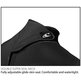 O'Neill Wetsuits Reactor Ii 3/2mm Back Zip Full Wetsuit Neoprenanzug, Black/Light Aqua, 8