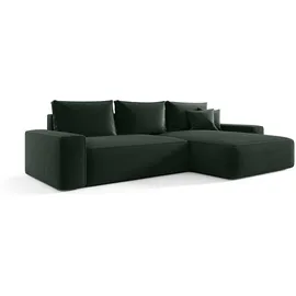 Fun Möbel Ecksofa Stoff mit Schlaffunktion 2-Sitzer Grün